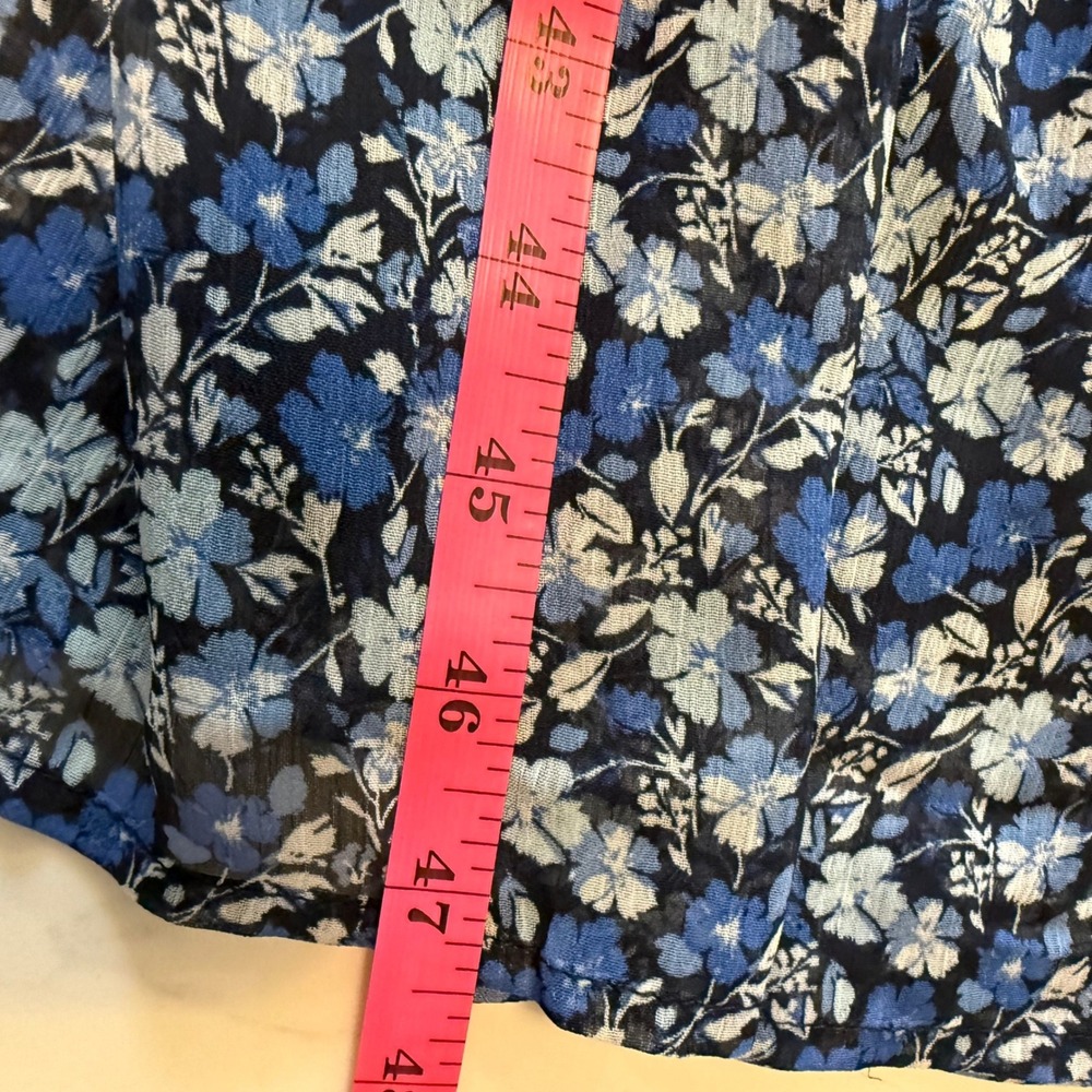 Trixxi Blue Floral Smocked Open Tie Back Maxi Dress M EUC Cottagecore - Picture 12 of 12